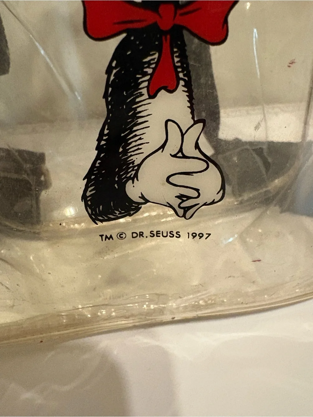 Dr. Seuss Clear Mini Backpack with Yellow Cat in the Hat Tab